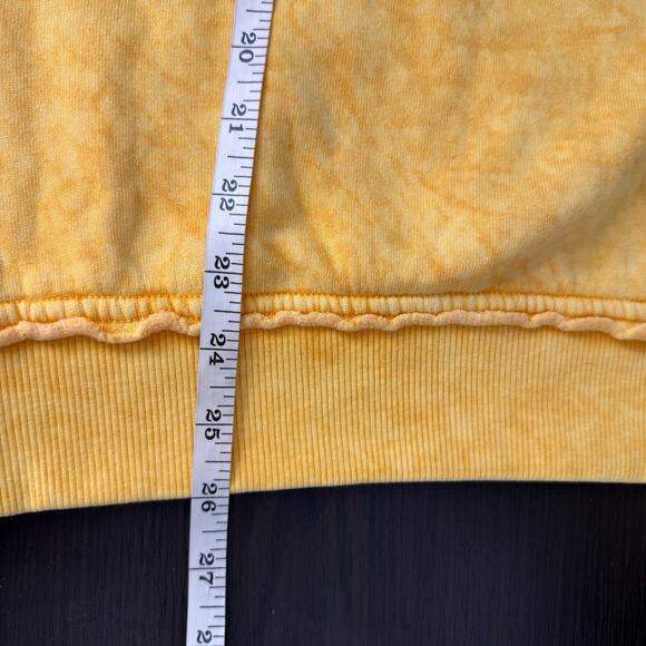 Free People Smiley Face Sweatshirt Womens Large FP Movement Sweater Yellow Boho - Picture 8 of 9